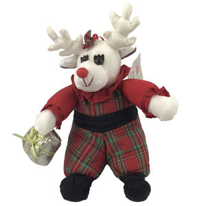 VTG International Silver Co ParaCutes Reindeer Plush 7" Nylon Parachute 1991 Tag